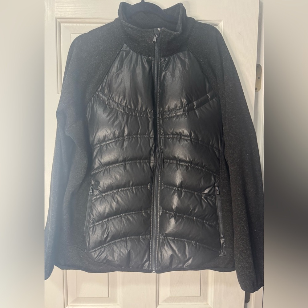 London Fog Puffer Down Jacket with Fleece Sleeves